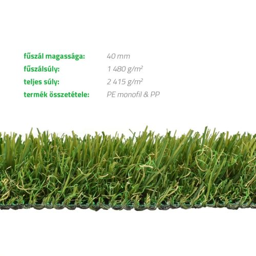 Tarzan műfű 2 m Latex marine, 40 mm szálmagasság