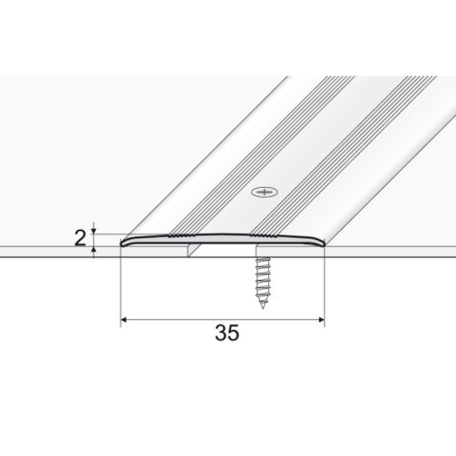 Aluminium 35mm-es lapos burkolatváltó profil - A08T - arany - vágott