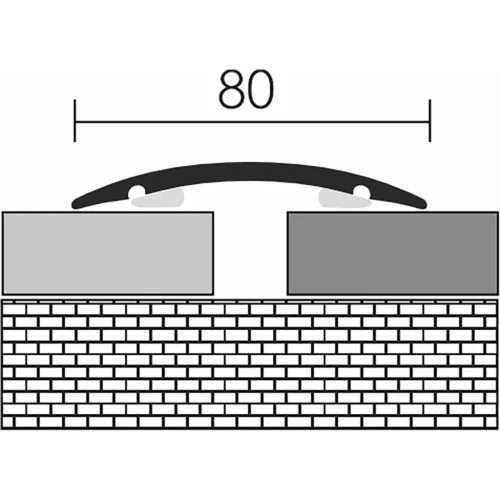Aluminium 80 mm-es íves burkolatváltó profil - 01007 - pezsgő - 1m - öntapadós