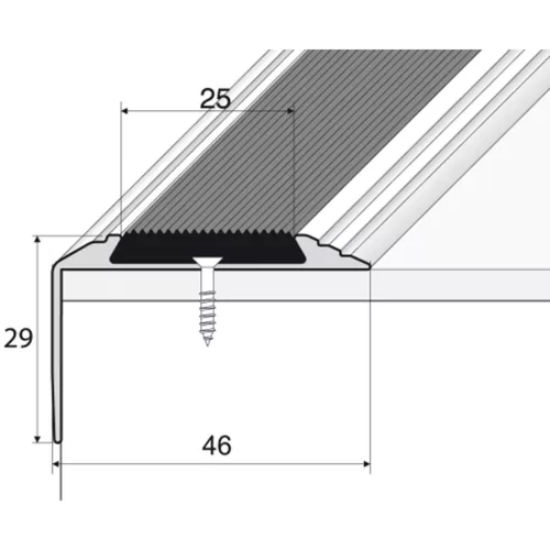 Aluminium 46x29mm-es szögprofil - A38 - ezüst - vágott