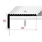 Aluminium 40x20mm-es szögprofil - A33 - ezüst - 2,7 m - vágott