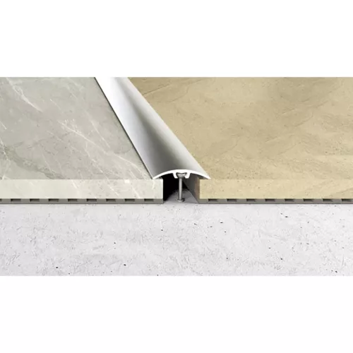 Aluminium 32mm-es íves burkolatváltó profil - A66SZ - ezüst - vágott