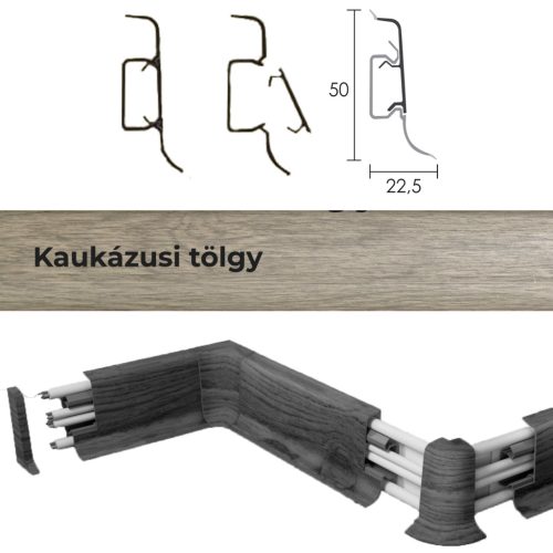 PVC padlószegély 5 cm-es 10556 2500x50mm - 4544 Kaukázusi tölgy