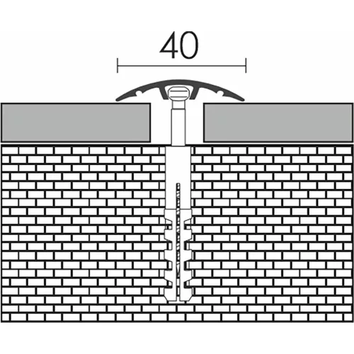 Aluminium 40 mm-es íves burkolatváltó profil - 60903 - arany - 0,9m - csavaros