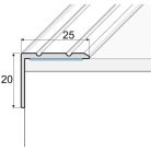 Aluminium 25x20mm-es szögprofil - A36T - ezüst - 2,7 m - vágott