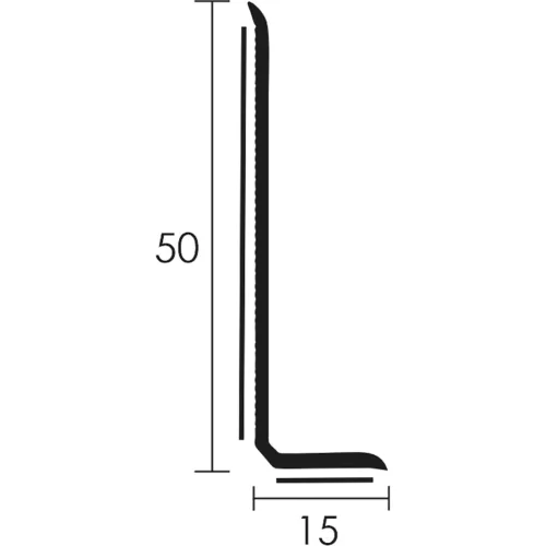 PVC padlószegély 50x15mm-es, lágy - világosbézs - 5m - öntapadós
