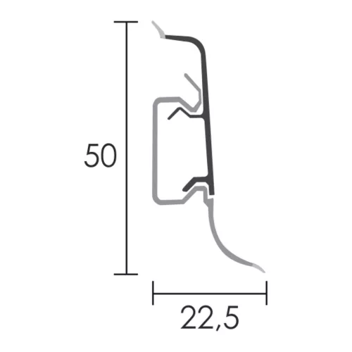 PVC padlószegély 50 mm-es 10556 - 1594 Világos cseresznye - 2,5m