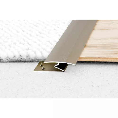 Aluminium 9,6 mm-es íves burkolatváltó profil - 03007 - pezsgő - 3m - csavaros