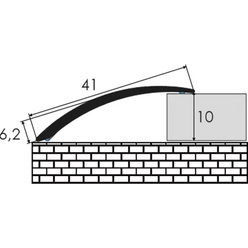 Aluminium 41 mm-es magasságkiegyenlítő profil - 83007 - pezsgő - 3m - öntapadós