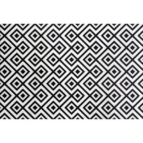 tekercses vinyl padló, PVC -  fekete-fehér csempe mintás Colandra 99T 3 m