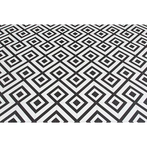 tekercses vinyl padló, PVC -  fekete-fehér csempe mintás Colandra 99T 3 m