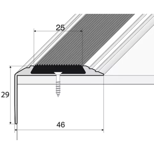 Aluminium 46x29mm-es szögprofil - A38 - pezsgő - vágott