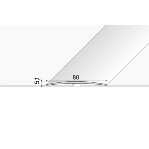 Aluminium 80mm-es íves burkolatváltó profil - A71T - bronz - vágott