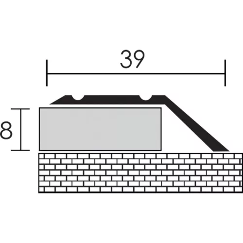 Aluminium 8 mm-es magasságkiegyenlítő profil - 52703 - arany - 2,7m - öntapadós