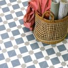 tekercses vinyl padló, PVC -  szürkésbarna csempe mintás Linz 375 4 m