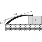 Aluminium 61 mm-es magasságkiegyenlítő profil - 93002 - ezüst - 3m - öntapadós