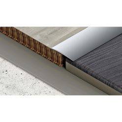   Aluminium 60 mm-es íves burkolatváltó profil - 01002 - ezüst - 1m - öntapadós