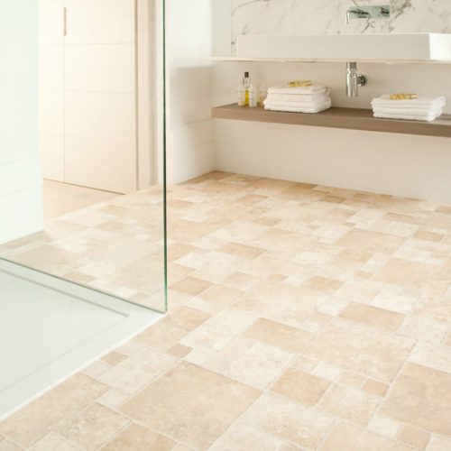 tekercses vinyl padló, PVC -  világosbarna csempe mintás Atlux 535 4 m