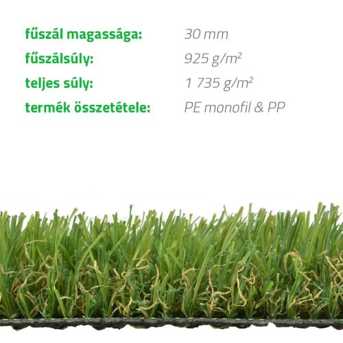 Nationalparq műfű 4 m Latex, 30 mm szálmagasság