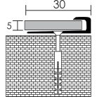 Aluminium 5 mm-es magasságkiegyenlítő profil - 32502 - ezüst - 2,5m - csavaros