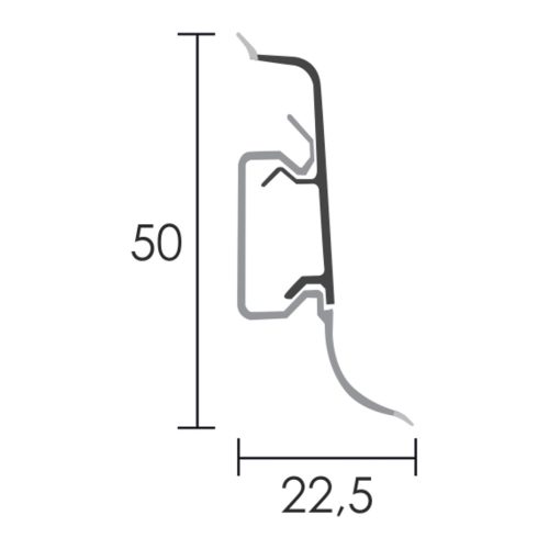 PVC padlószegély 50 mm-es 10556 - 8602 Új tölgy - 2,5m