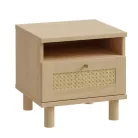 Sparrow éjjeliszekrény - CXSK011-M696 - elegancia tölgy/természetes rattan