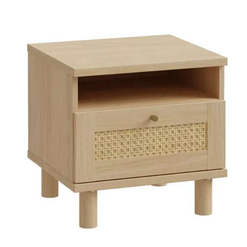 Sparrow éjjeliszekrény - CXSK011-M696 - elegancia tölgy/természetes rattan