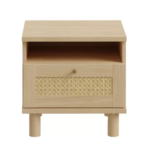 Sparrow éjjeliszekrény - CXSK011-M696 - elegancia tölgy/természetes rattan