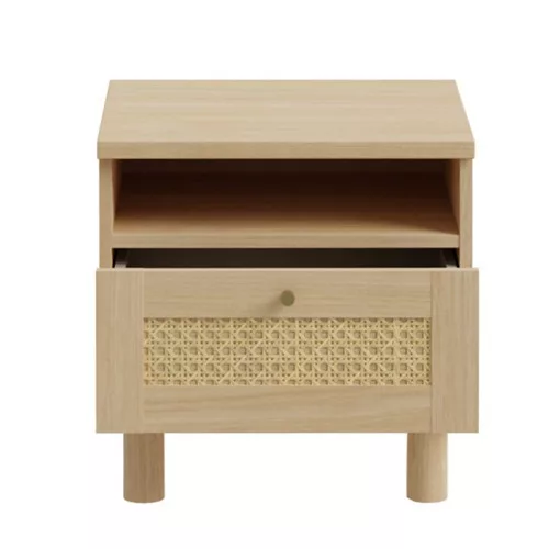 Sparrow éjjeliszekrény - CXSK011-M696 - elegancia tölgy/természetes rattan