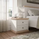 Pontinoo éjjeliszekrény - fehér/riva tölgy/fehér