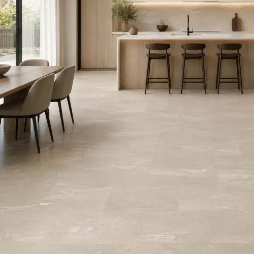 Kőhatású Green Click SPC padló modern konyha-étkezőben