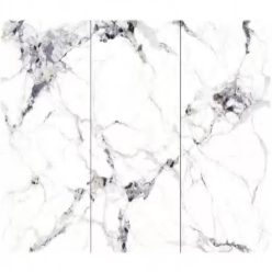   Falpanel, márvány mintás, végteleníthető, bambuszrost, 280x122 cm - Calacatta Noir