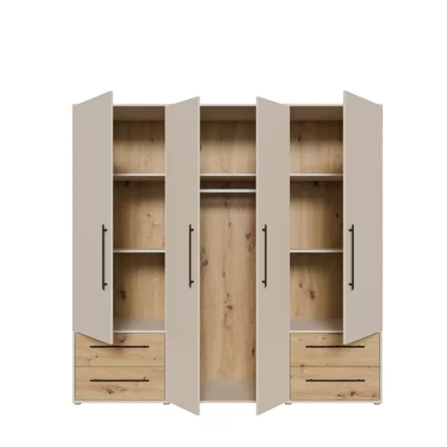 Hokka (MKSS841-M946) gardróbszekrény - homok, artisan tölgy