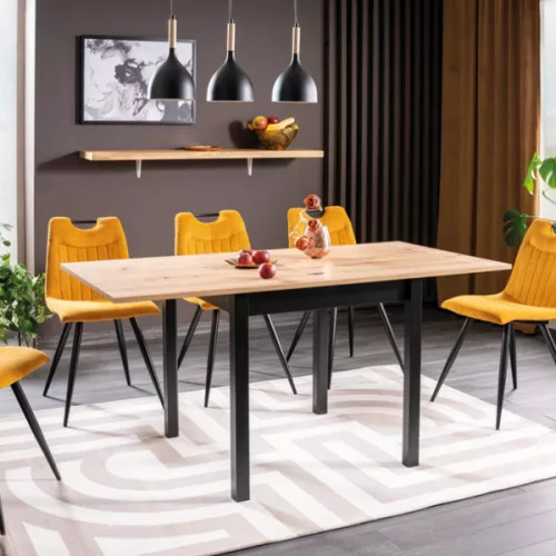 Flip (FLIPDAC80) bővíthető étkezőasztal 80-160 cm - artisan tölgy/fekete
