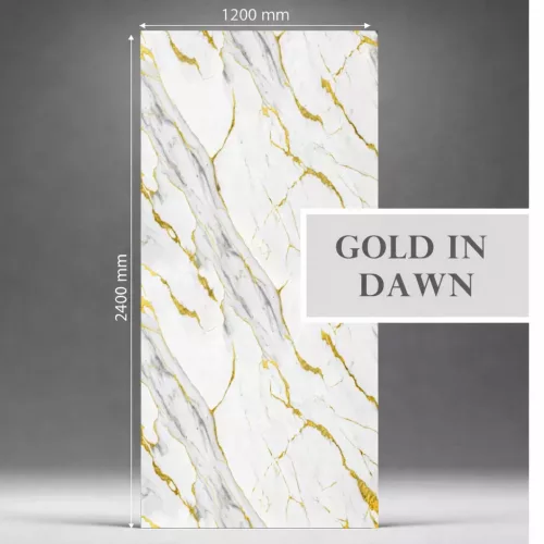 Falpanel, márvány mintával, PVC, 240x120 cm - Gold in Dawn