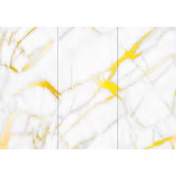   Falpanel, márvány mintával, végteleníthető, bambuszrost, 280x122 cm - Golden Vein