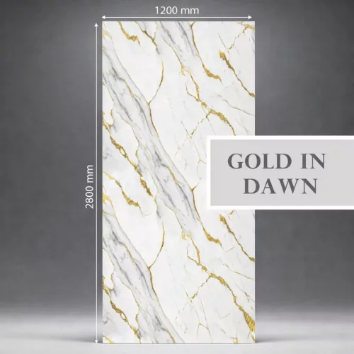 Falpanel, márvány mintával, PVC, 280x120 cm - Gold in Dawn