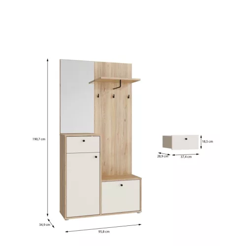 Wilkinson (KEDD02L-M844) előszobaszett - mauvella tölgy, homok