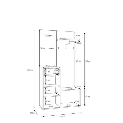 Wilkinson (KEDD02L-M844) előszobaszett - mauvella tölgy, homok