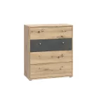 Canzano komód - T2KK212-C752 - sötét beton/artisan tölgy