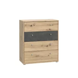 Canzano komód - T2KK212-C752 - sötét beton/artisan tölgy