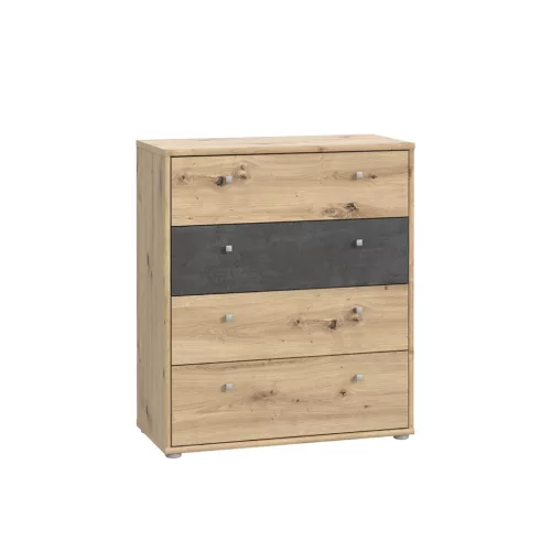 Canzano komód - T2KK212-C752 - sötét beton/artisan tölgy