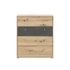 Canzano komód - T2KK212-C752 - sötét beton/artisan tölgy