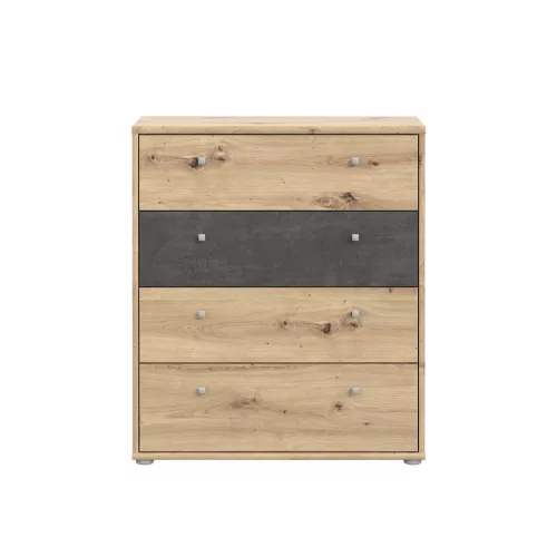 Canzano komód - T2KK212-C752 - sötét beton/artisan tölgy