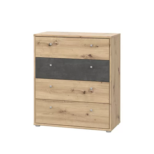 Canzano komód - T2KK212-C752 - sötét beton/artisan tölgy