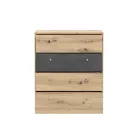 Canzano komód - T2KK212-C752 - sötét beton/artisan tölgy