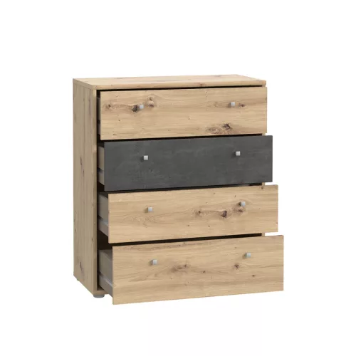 Canzano komód - T2KK212-C752 - sötét beton/artisan tölgy