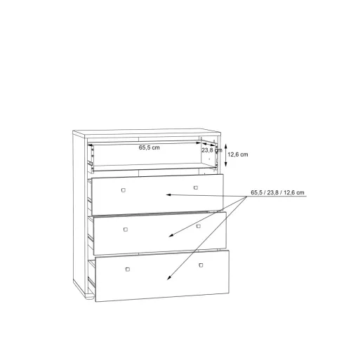 Canzano komód - T2KK212-C752 - sötét beton/artisan tölgy