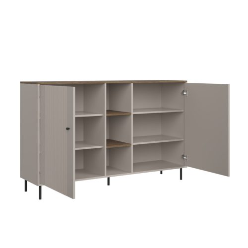 Cappuccino (KOM2D z POL) komód polccal - kasmír/antico tölgy