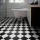 tekercses vinyl padló, PVC -  fekete-fehér csempe mintás Artix 99T York 2 m